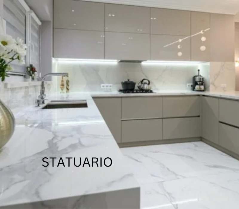 Statuario marble for kitchen platforms