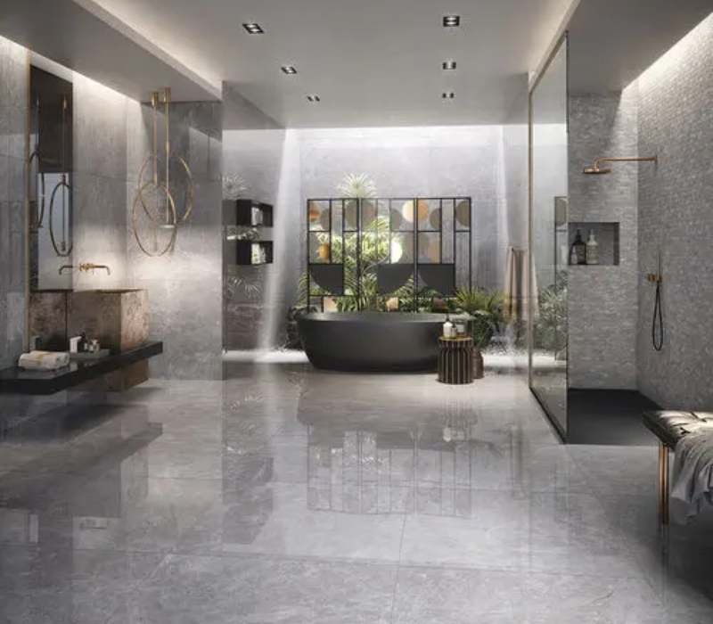 bulgari grey marble flooring