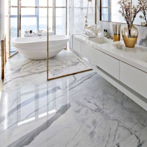 kitchen space white marble